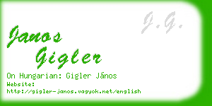 janos gigler business card